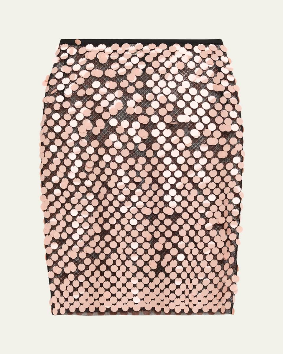Yumi Sequined Mesh Skirt